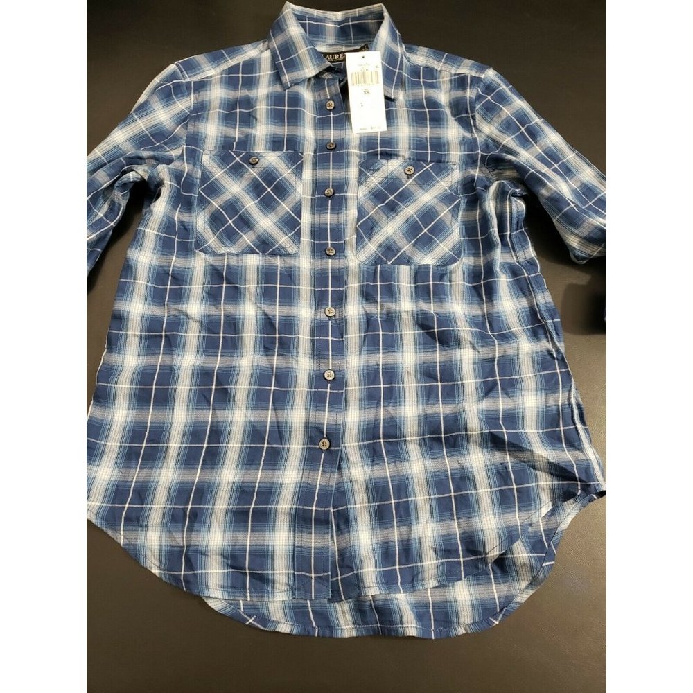 Lauren Ralph Lauren Womens Soft Button-Down Shirt Blue Plaid Size XS MSRP $89 - Picture 6 of 9